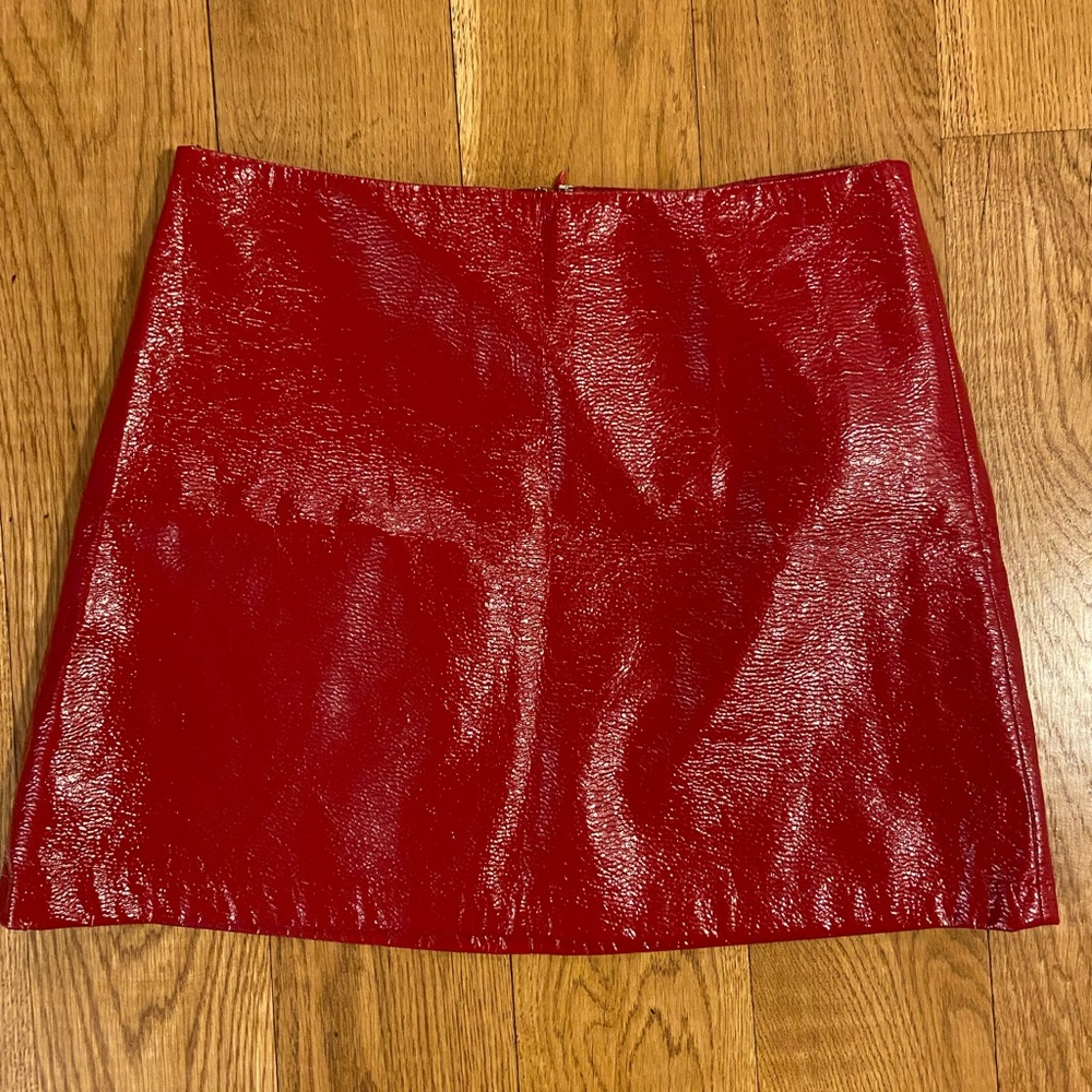 Forever 21 Red Faux Leather Skirt